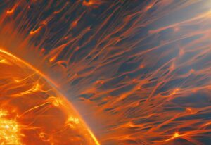 Close-up of solar eruption